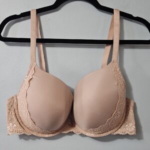 Lace Trimmed Beige Bra